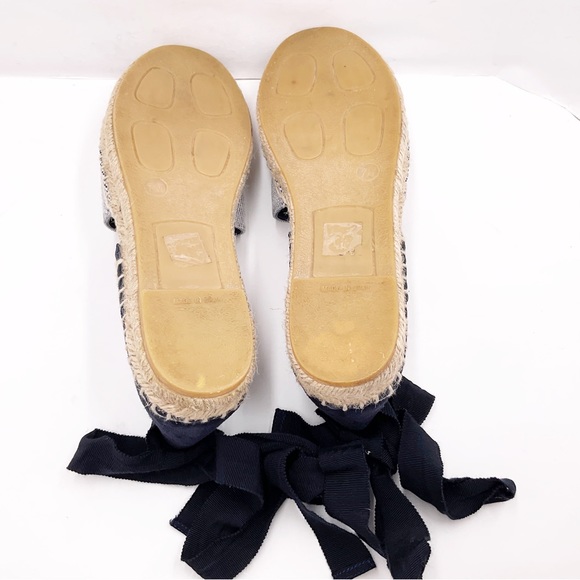 {Vince} Canvas & Suede Espadrilles Ankle Tie Navy - Picture 12 of 16